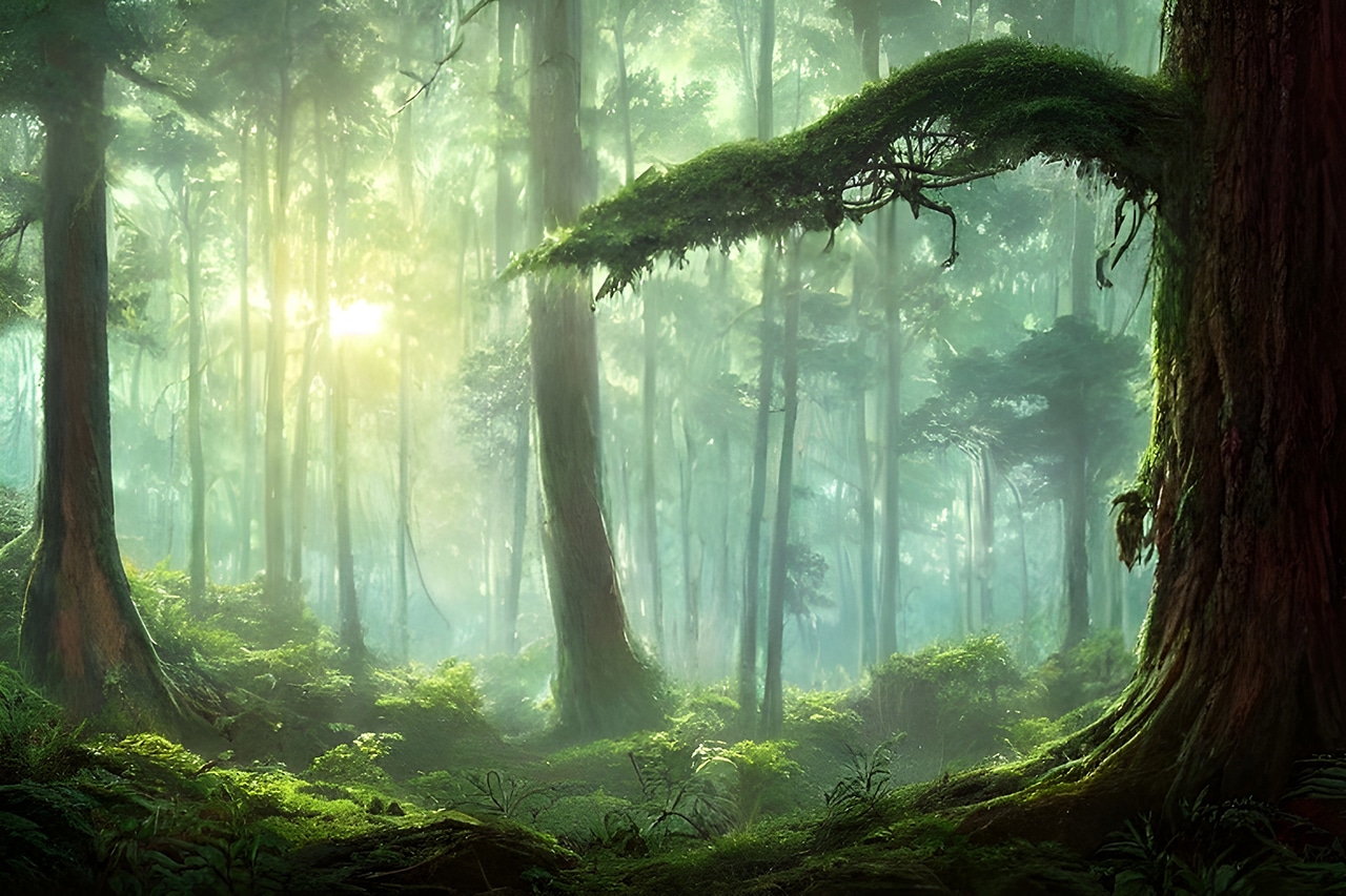 Fantasy Forest Fantasy art depicting a forest landscape.