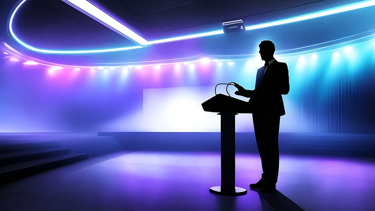 A Person presenting the results of an AI writing styles experiment